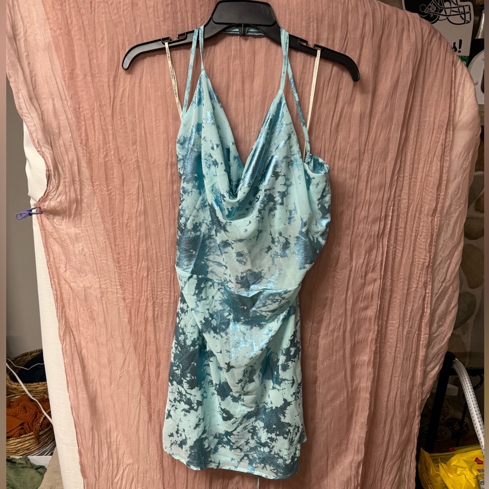 Forever 21 Blue Tie-Dye Mini Dress